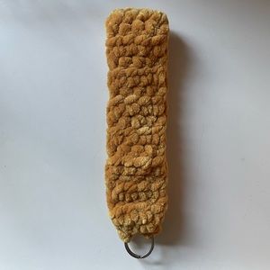Handmade Mustard Crochet Keychain Wristlet - Soft and Stylish